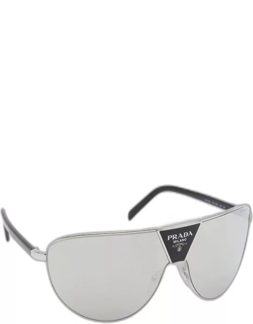 PR 69Z Mirrored Mixed-Media Rectangle Sunglasse