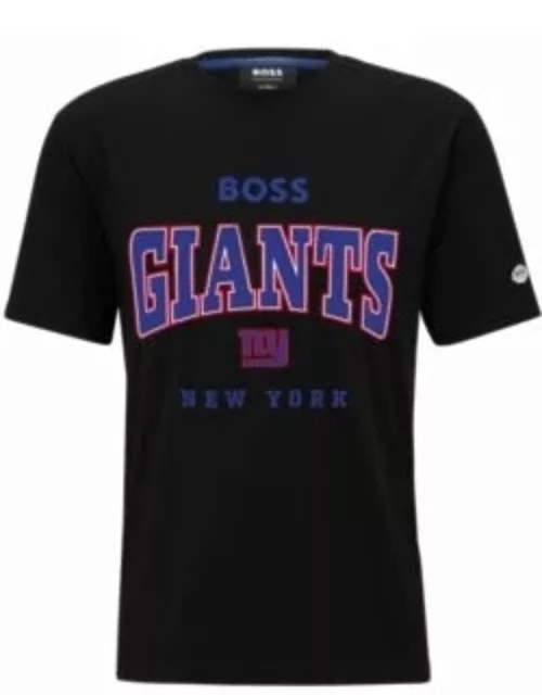 BOSS x NFL stretch-cotton T-shirt with collaborative branding- Giants Men's T-Shirt