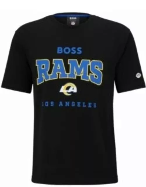 BOSS x NFL stretch-cotton T-shirt with collaborative branding- Rams Men's T-Shirt