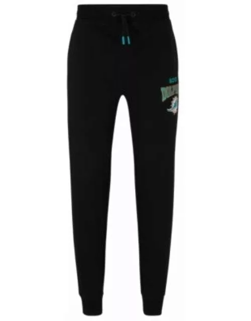 BOSS x NFL cotton-terry tracksuit bottoms with collaborative branding- Dolphins Men's Jogging Pant