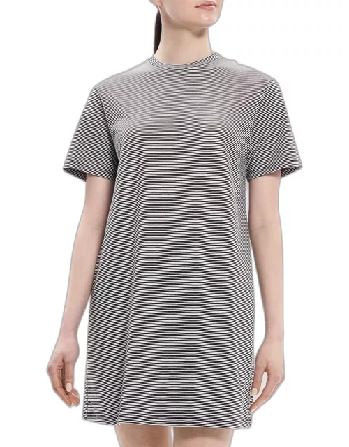 Short-Sleeve Knit Mini Shirtdres