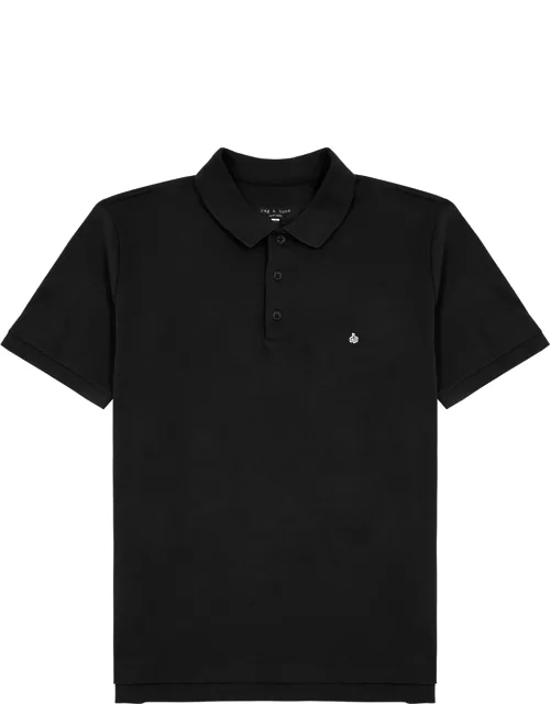Rag & Bone Interlock Cotton Polo Shirt - Black