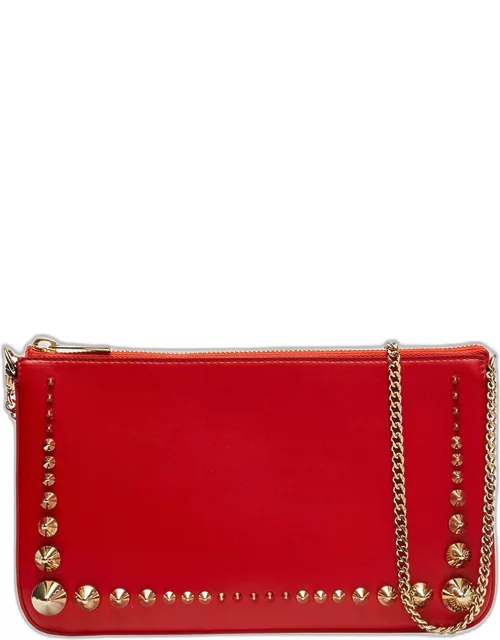 Loubila Printed Leather Clutch in Orange - Christian Louboutin