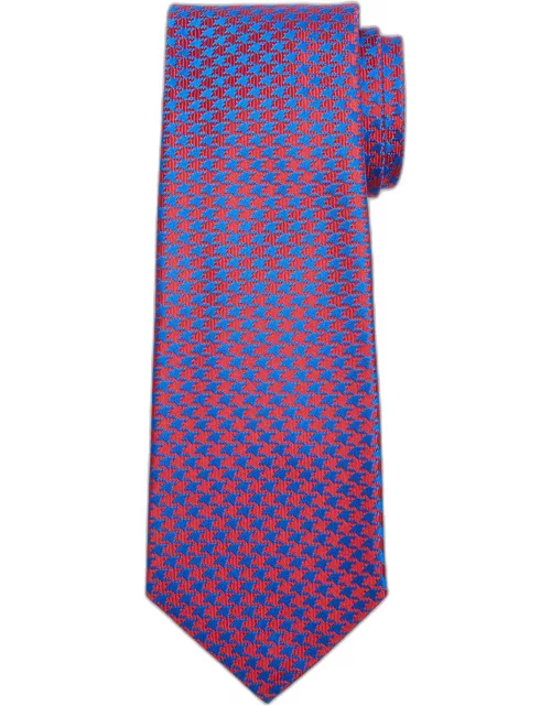 Men's Houndstooth Silk Jacquard Tie