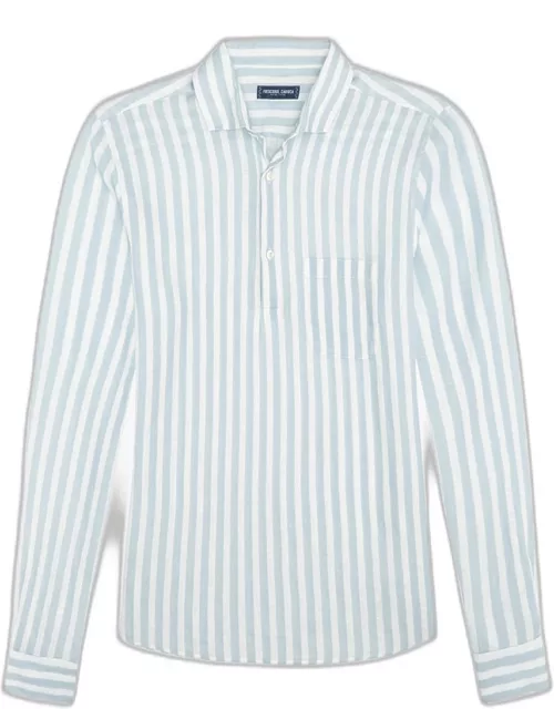 Porto Striped Linen Shirt Halogen Grey