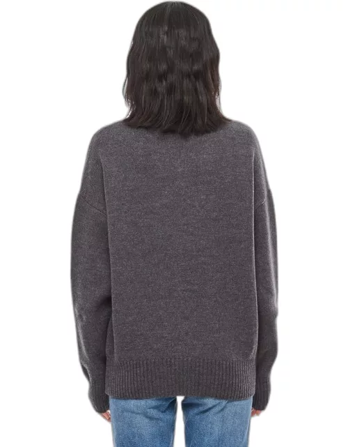 Ami Paris Adc Funnel Turtleneck Sweater Grey