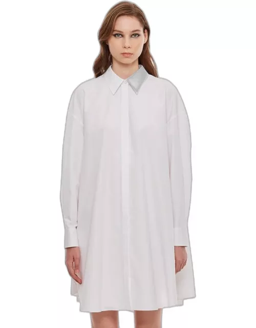 Alexander Mc Queen Capeback Mini Shirt Dress White