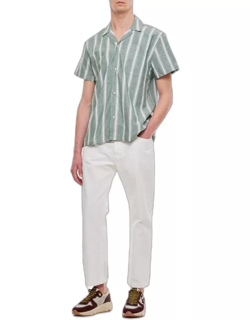 Les Deux Lawson Stripe Ss Shirt Green