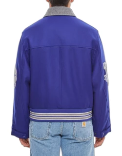 Valentino Patch Embroidered Jacket Blue