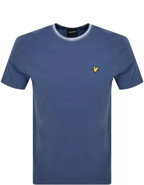 Lyle And Scott Dashed Tipped T Shirt Blue