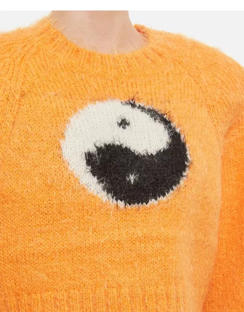 Rotate Birger Christensen Yin Yang Soft Knit Sweater Orange
