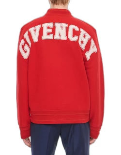 Givenchy Embroidered Wool Varsity Jacket Red