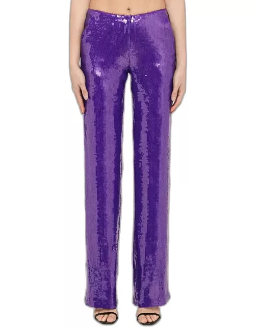 Purple trousers with sequin