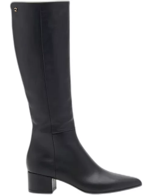 Leather Zip Knee Boot