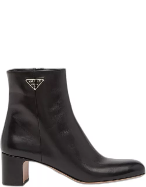 Leather Zip Ankle-Bootie