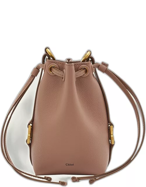 Marcie Micro Bucket Bag in Leather with Chain Strap