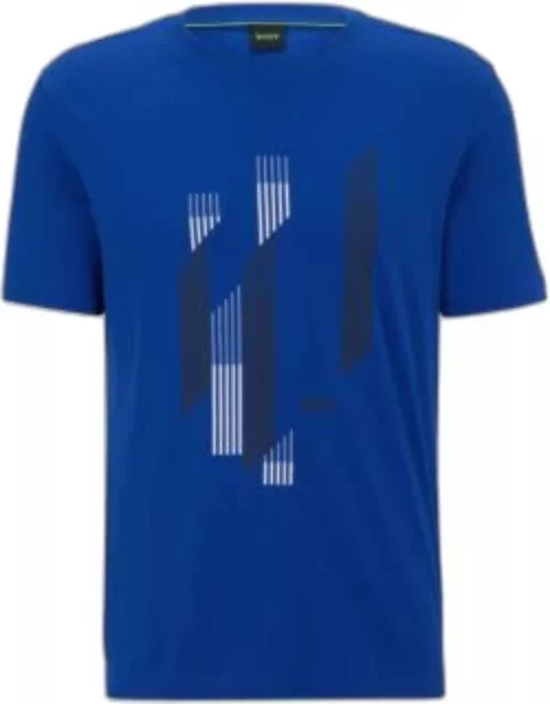 Cotton-jersey T-shirt with seasonal artwork- Blue Men's T-Shirt