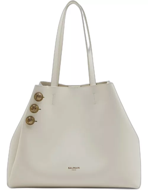 Embleme Shopper Tote Bag in Smooth Leather