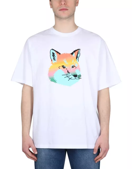 maison kitsuné vibrant fox head t-shirt