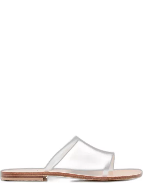 Capri Positano Triple Strap Leather Flat Sandals White