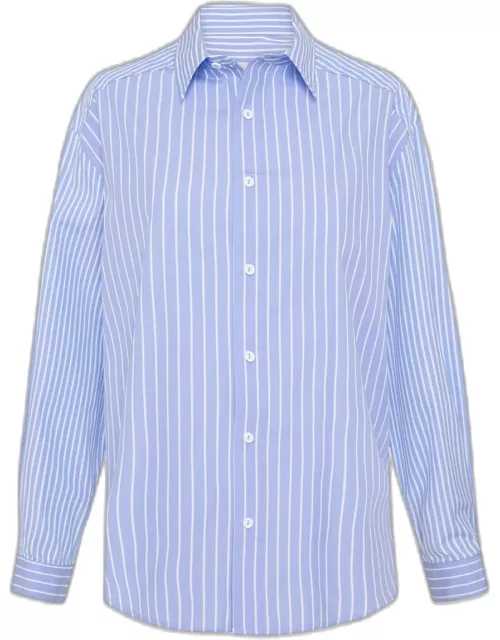 Contrast Stripe Button-Front Shirt