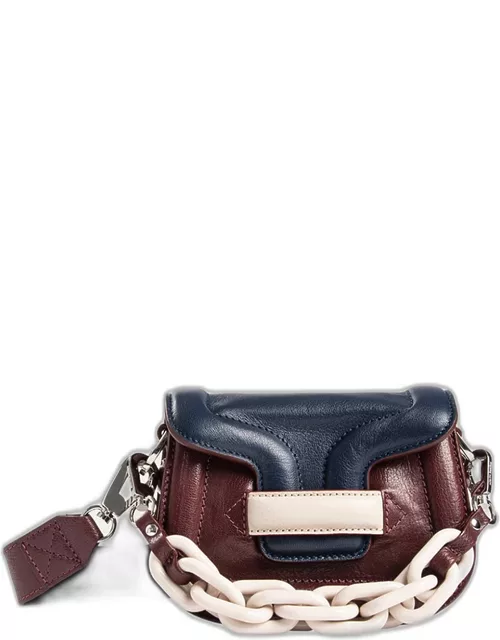 Alpha Micro Colorblock Leather Shoulder Bag