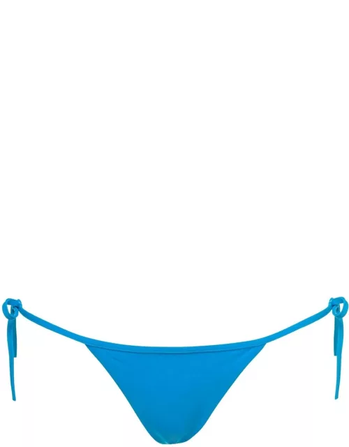 Light Blue Swim Bikini Bottom With Lettering In Nylon Stretch Woman Dsquare