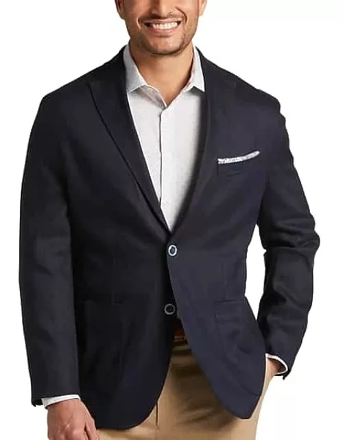 Joseph Abboud Men's Modern Fit Linen Soft Jacket Navy