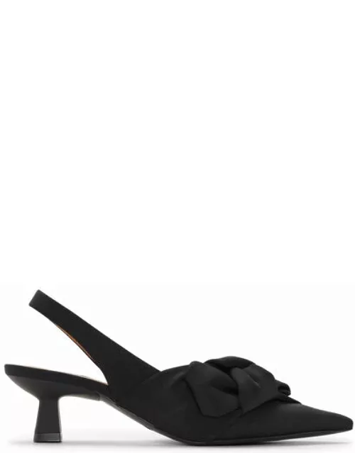 GANNI Soft Bow Slingback Pumps in Black