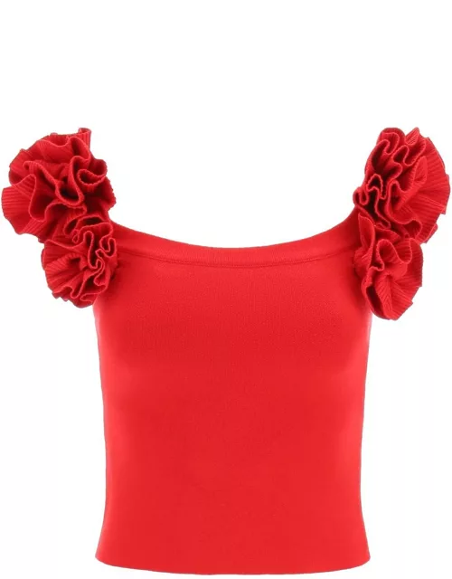 MAGDA BUTRYM FITTED TOP WITH ROSE