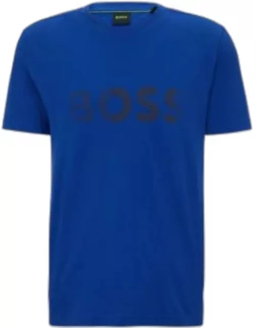 Cotton-jersey T-shirt with logo artwork- Blue Men's T-Shirt