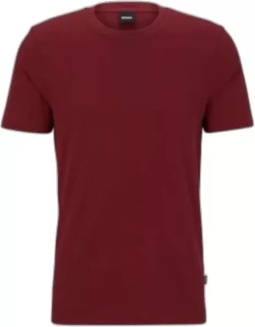 T-shirt with bubble-jacquard structure- Dark Red Men's T-Shirt
