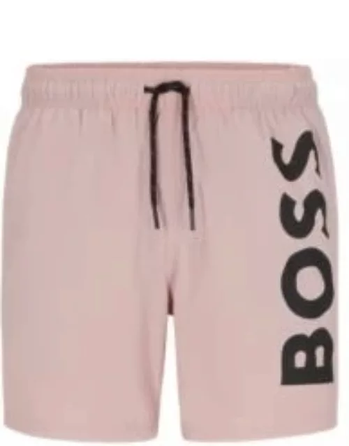 Quick-dry swim shorts with large logo print- light pink Men's Swim Short