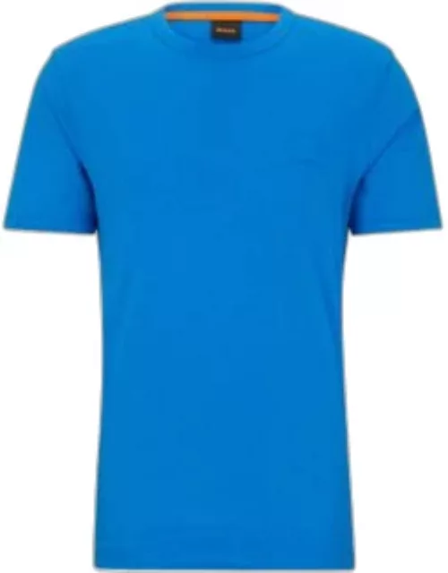 Cotton-jersey regular-fit T-shirt with logo patch- Light Blue Men's T-Shirt