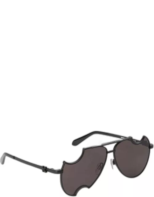 Dallas Mixed-Media Aviator Sunglasse