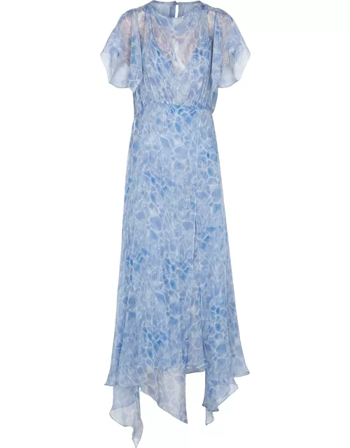 Petar Petrov Aleia Printed Silk-chiffon Dress - Blue