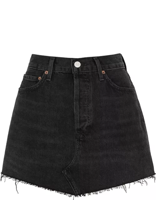 Agolde Parker Denim Mini Skirt - Black