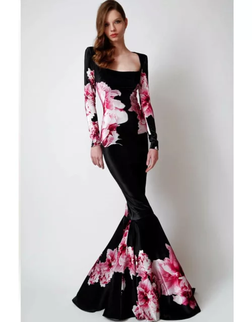 Gabriele Fiorucci Bucciarelli Floral Gown with Removable Skirt