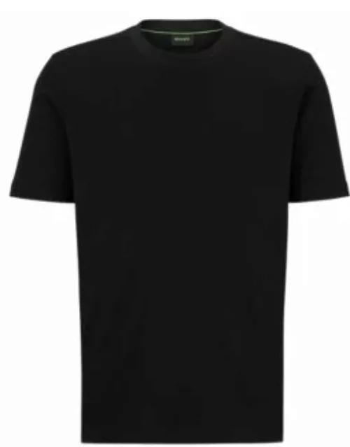 Cotton-jersey T-shirt with logo collar- Black Men's T-Shirt