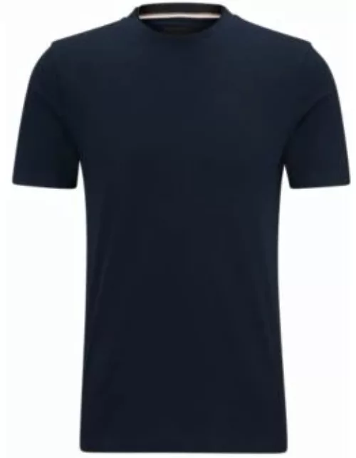 Cotton-jersey T-shirt with printed logo- Dark Blue Men's T-Shirt