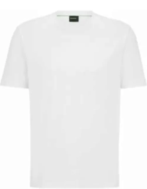 Cotton-jersey T-shirt with logo collar- White Men's T-Shirt