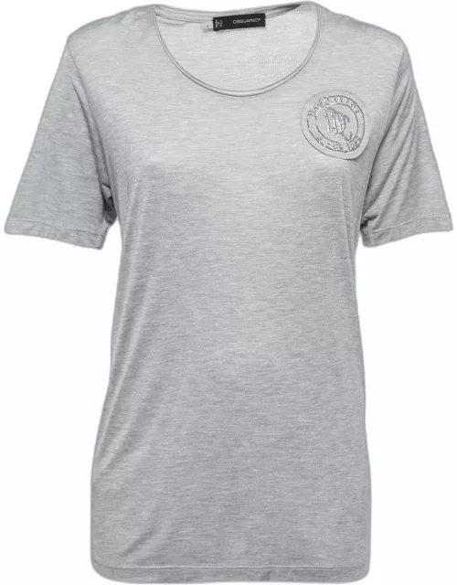 Dsquared2 Grey Modal Logo Crest Detail T-Shirt