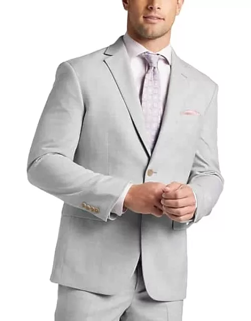 Pronto Uomo Men's Modern Fit Suit Separates Jacket Lt Gray Sharkskin
