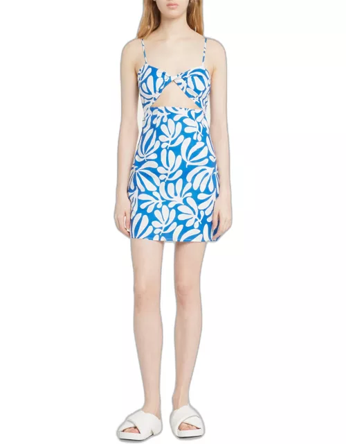 The Elodie Printed Cut-Out Mini Dres