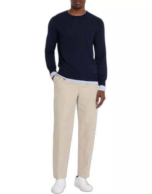 Men's Wells Cashmere-Silk Reversible Pullover Sweater