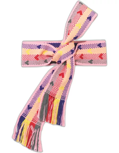 Handwoven Multicolor Hearts Belt
