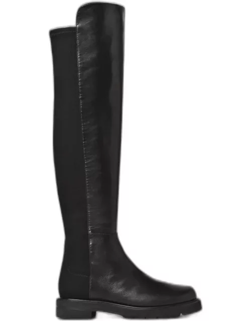 5050 Stuart Weitzman boot in leather and stretch fabric