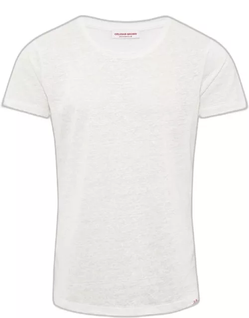 Ob-T Linen - White Sand Tailored Fit Crewneck Linen T-shirt