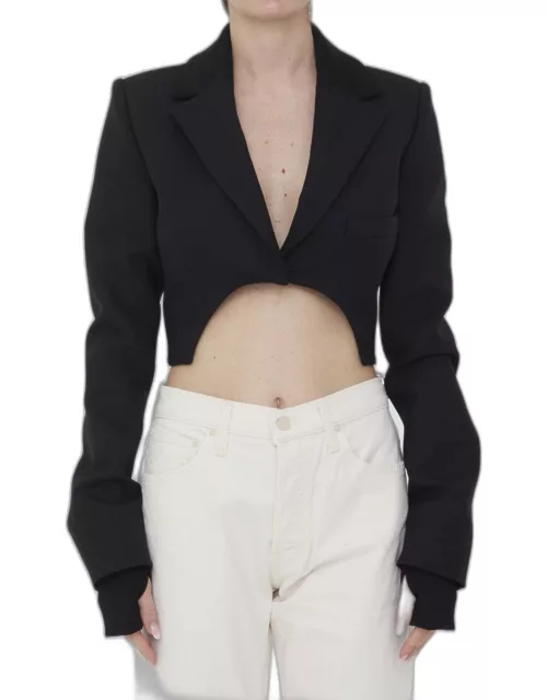 Off-White Asymmetrical Cropped Jacket