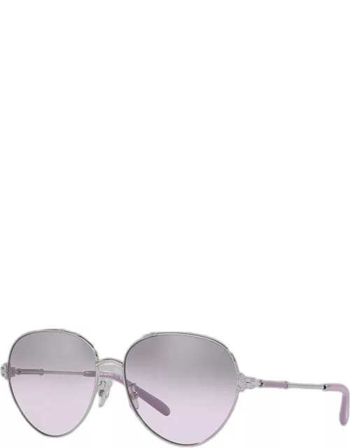 Mirrored Metal & Plastic Aviator Sunglasse